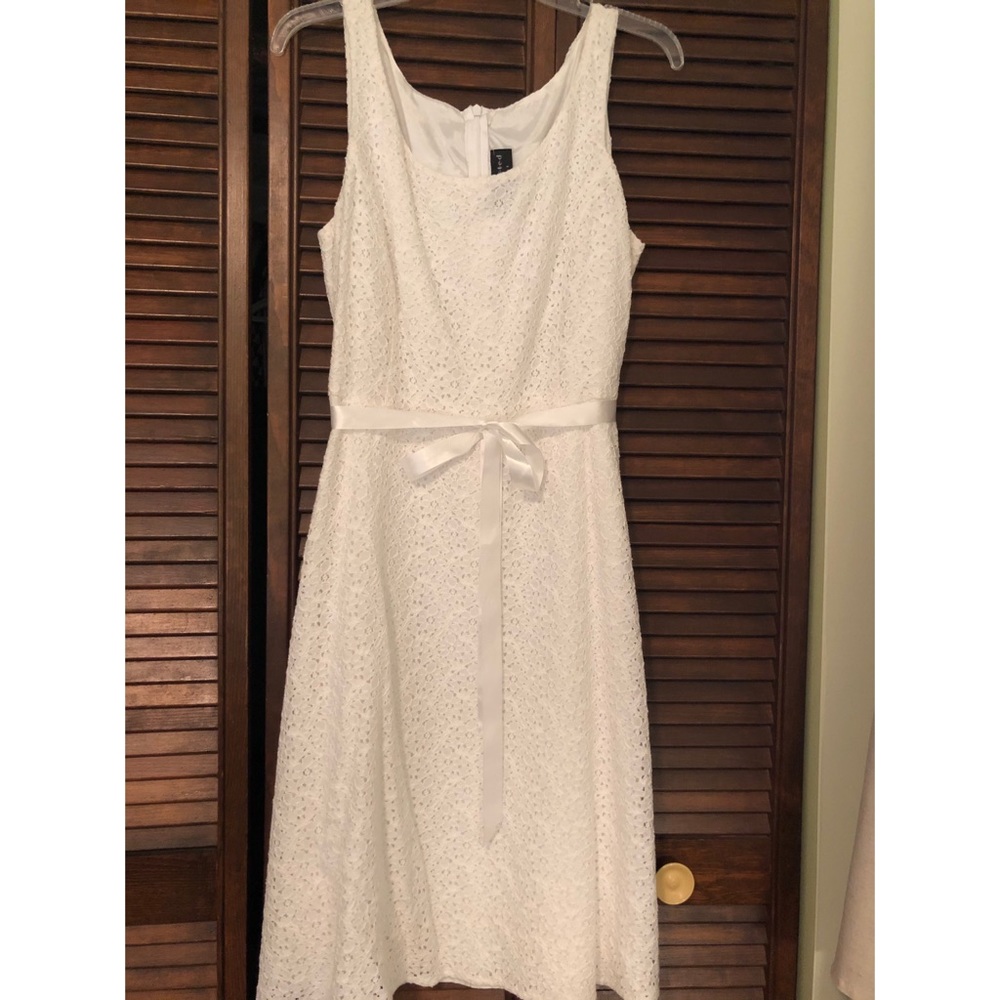 White Fully lined lace sundress.